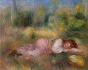 皮埃尔 奥古斯特 雷诺阿 : Girl Streched out on the Grass